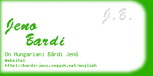 jeno bardi business card