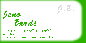 jeno bardi business card